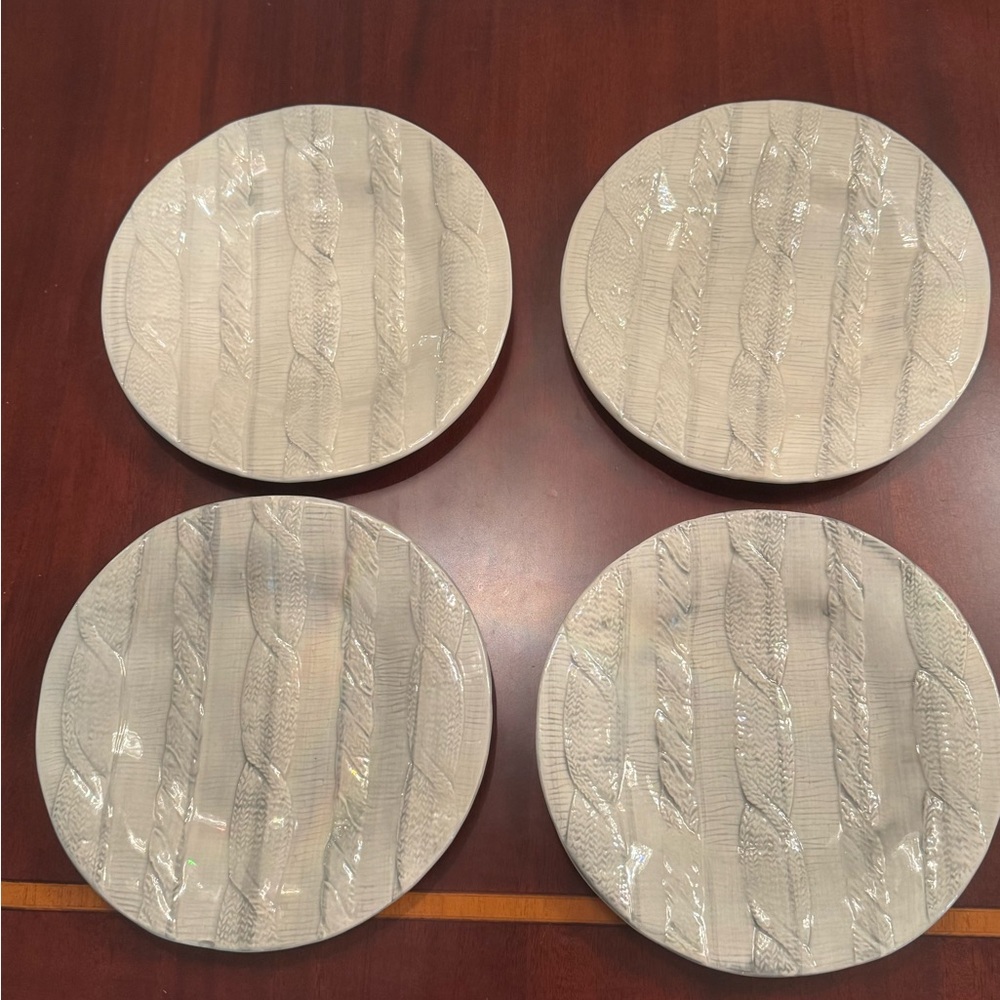 Vietri Cream Textured Plates